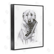 Lindsay Kivi Fine Art | Golden Retriever Biting Sneaker