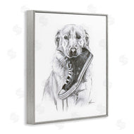 Lindsay Kivi Fine Art | Golden Retriever Biting Sneaker