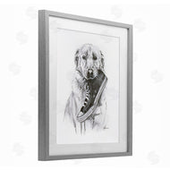 Lindsay Kivi Fine Art | Golden Retriever Biting Sneaker