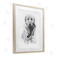 Lindsay Kivi Fine Art | Golden Retriever Biting Sneaker