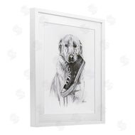 Lindsay Kivi Fine Art | Golden Retriever Biting Sneaker
