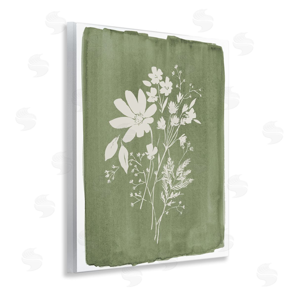 Stephanie Ryan Wildflowers on Olive Green Wall Plaque Art Print
