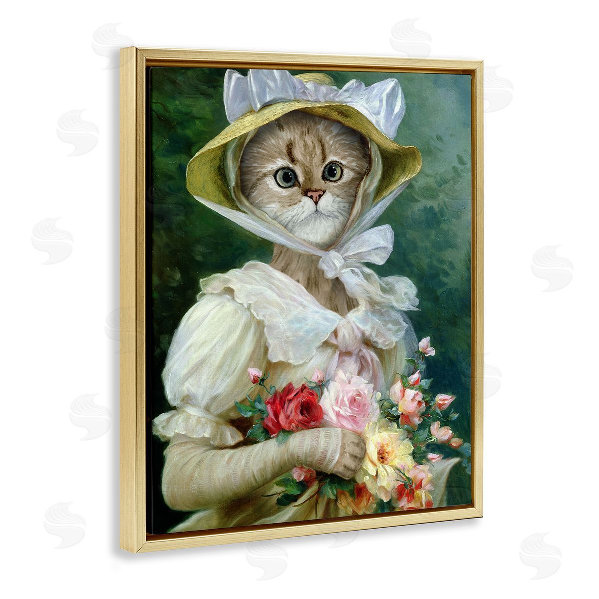 Brett Blumenthal Antique Portrait Cat Humor Canvas Wall Art Print