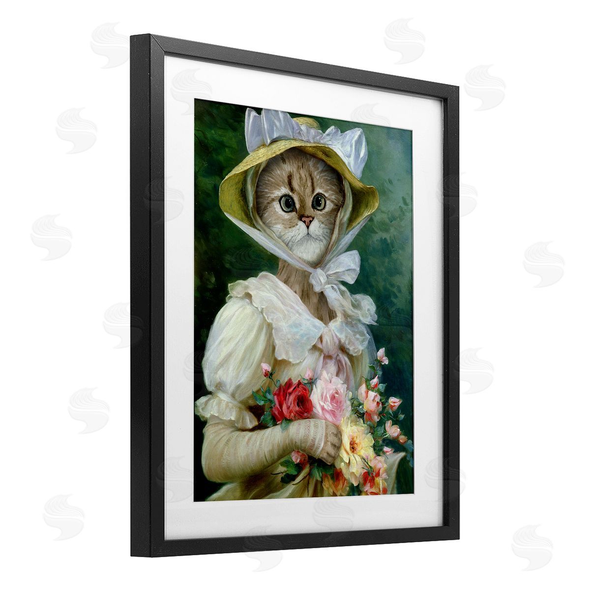 Brett Blumenthal Antique Portrait Cat Humor Canvas Wall Art Print