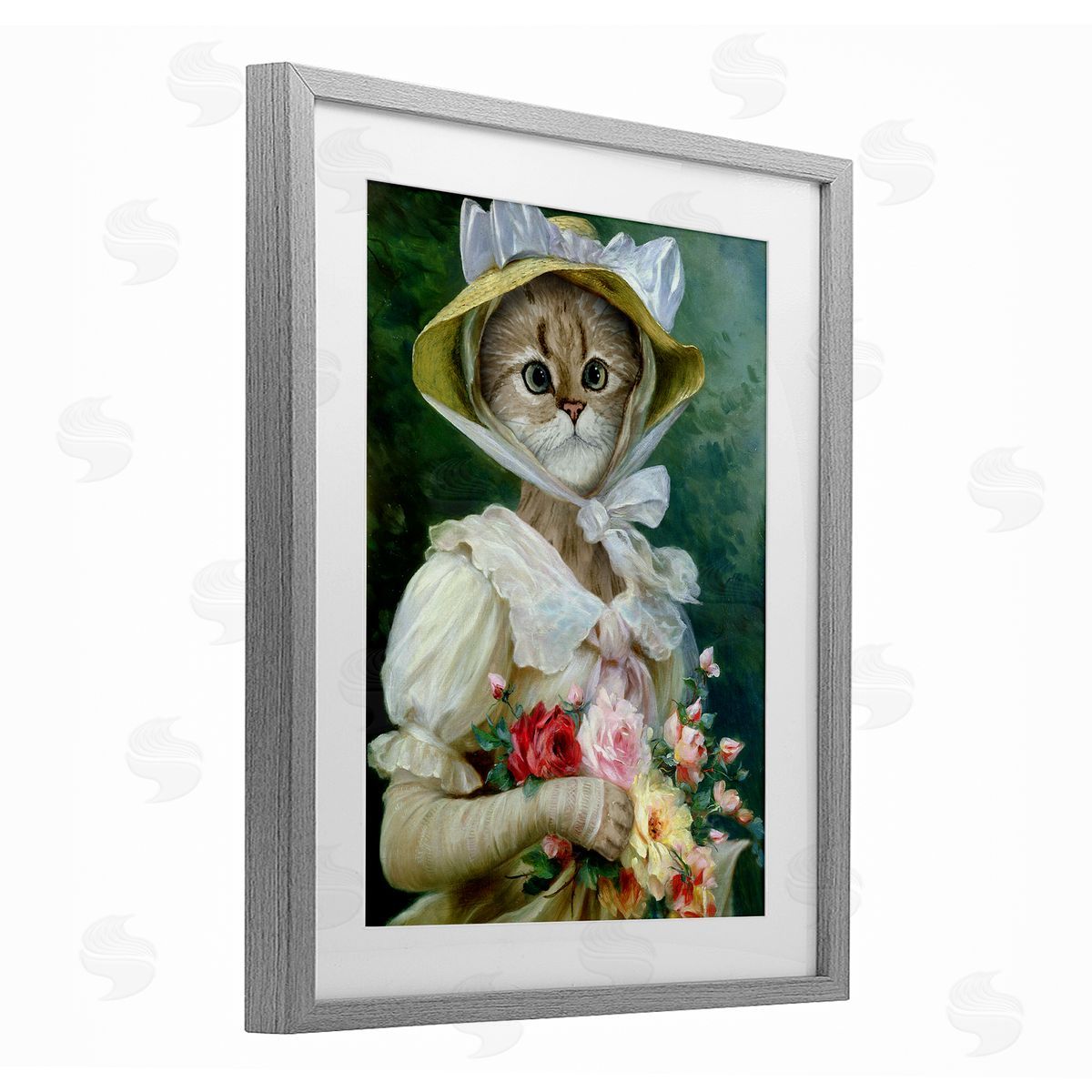 Brett Blumenthal Antique Portrait Cat Humor Canvas Wall Art Print
