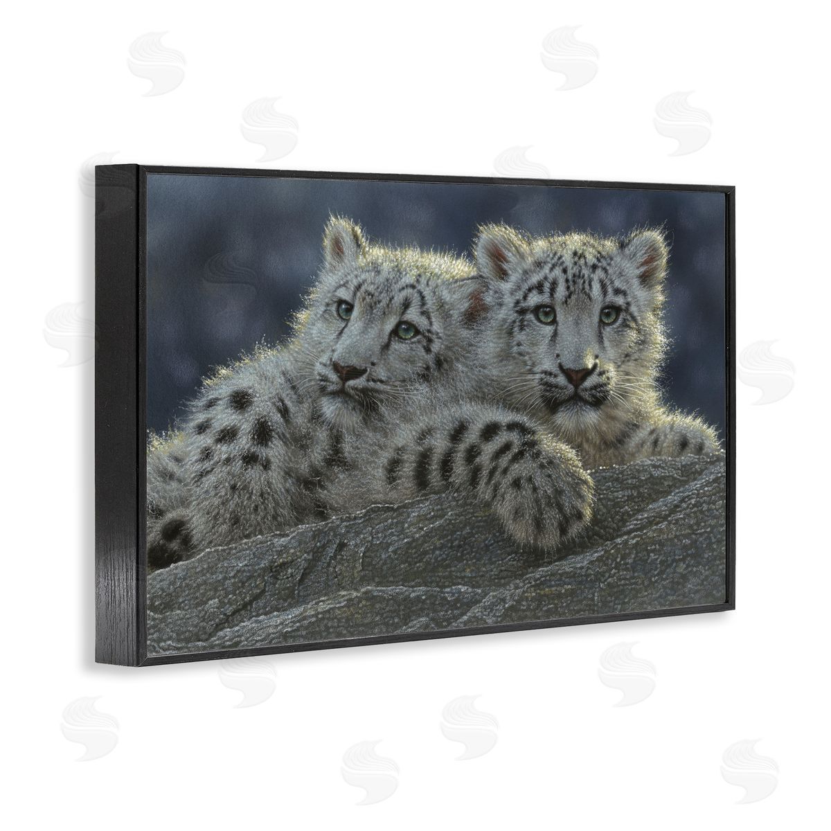 Collin Bogle Snow Leopard Cuddle Canvas Wall Art Print