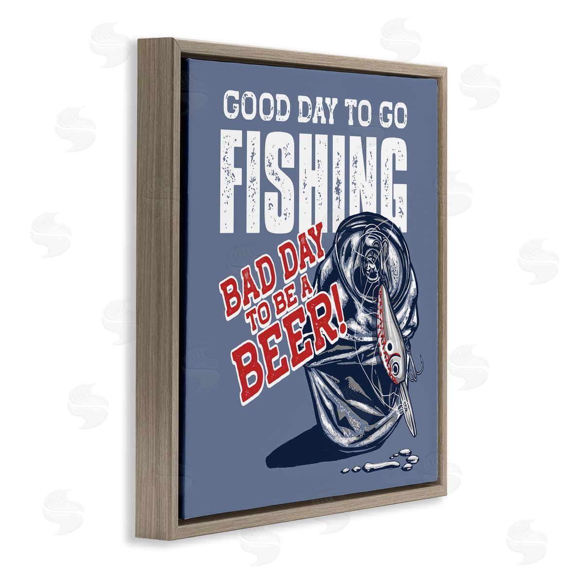 Jedco Brands, Inc. Good Day For Fishing & Beer Canvas Wall Art Print