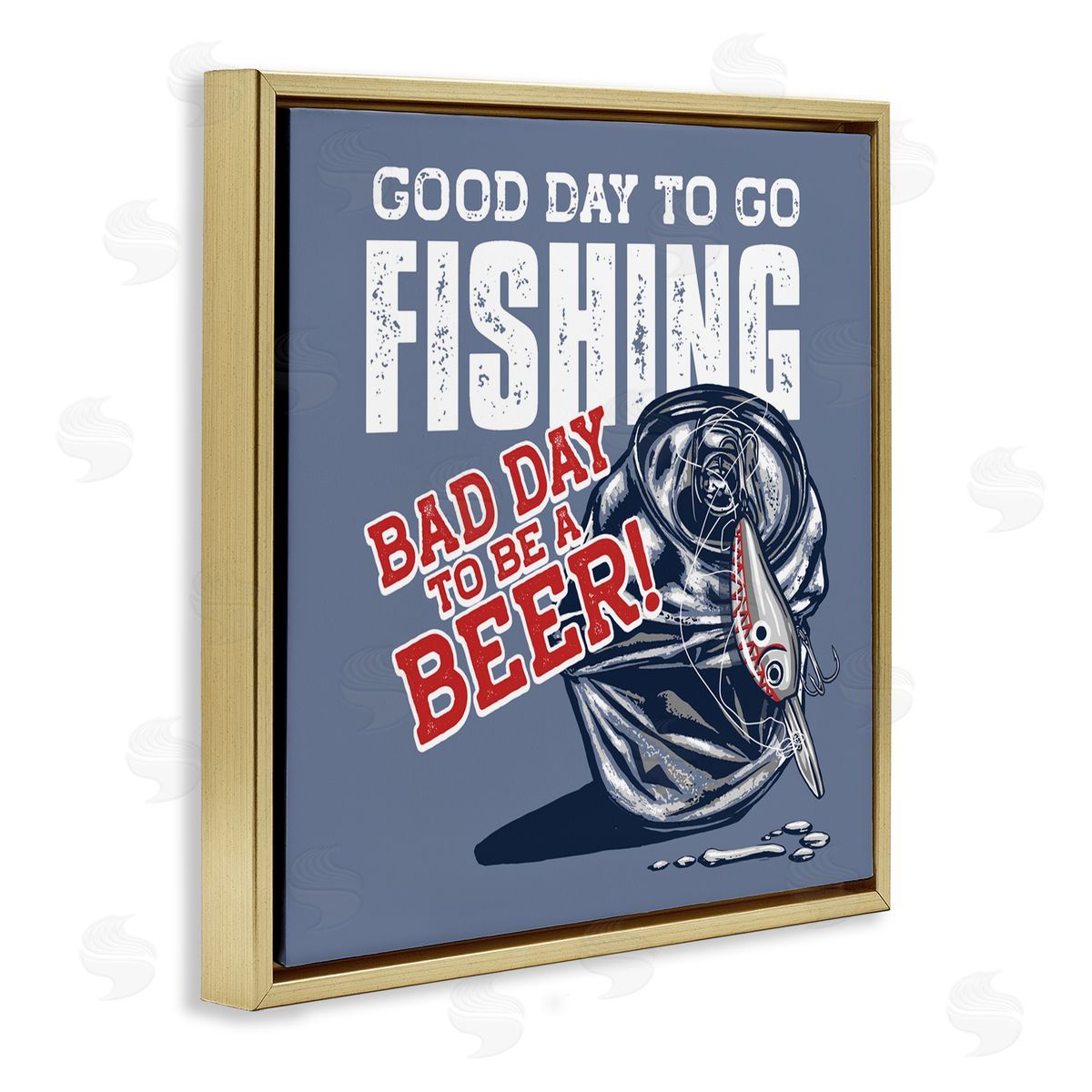 Jedco Brands, Inc. Good Day For Fishing & Beer Canvas Wall Art Print