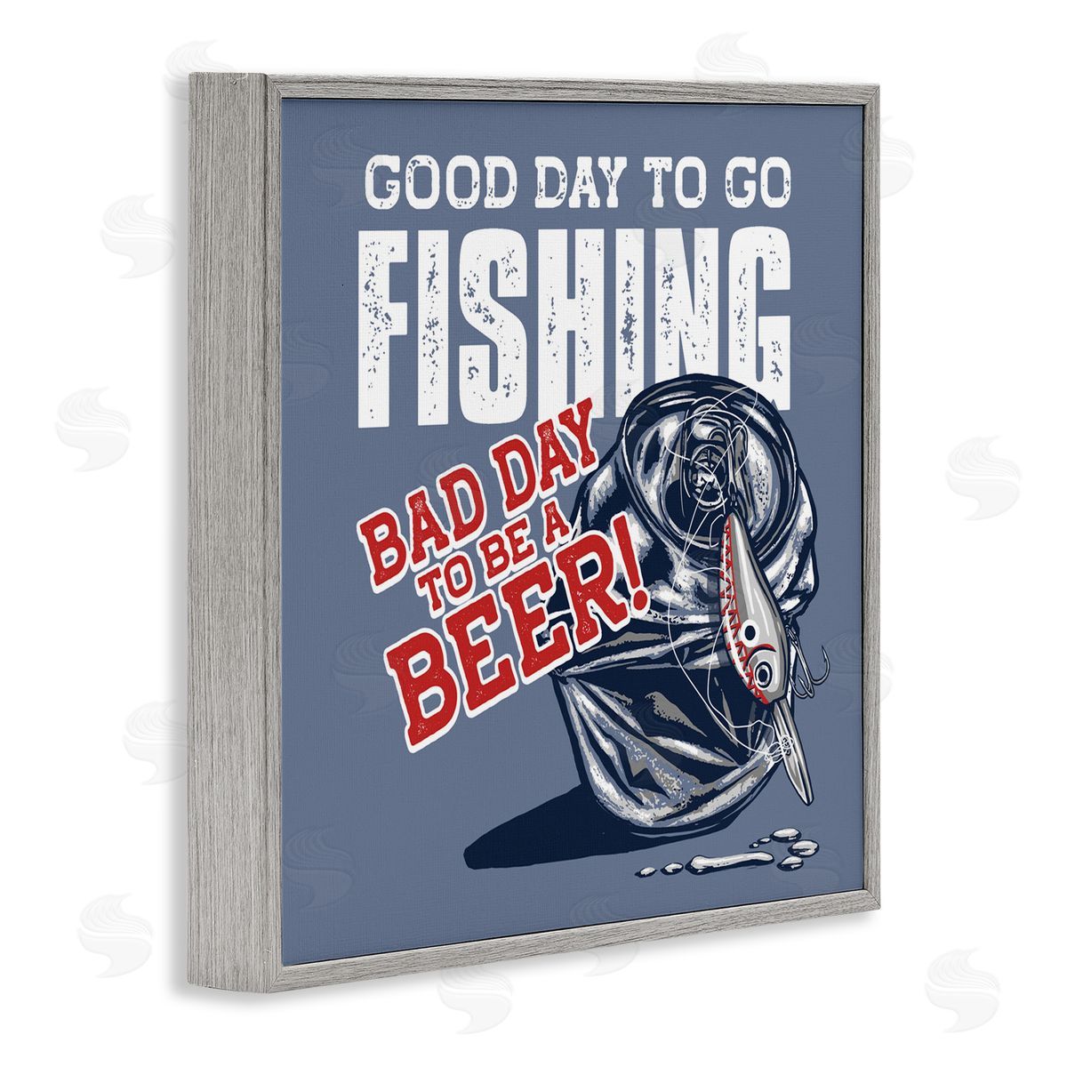 Jedco Brands, Inc. Good Day For Fishing & Beer Canvas Wall Art Print