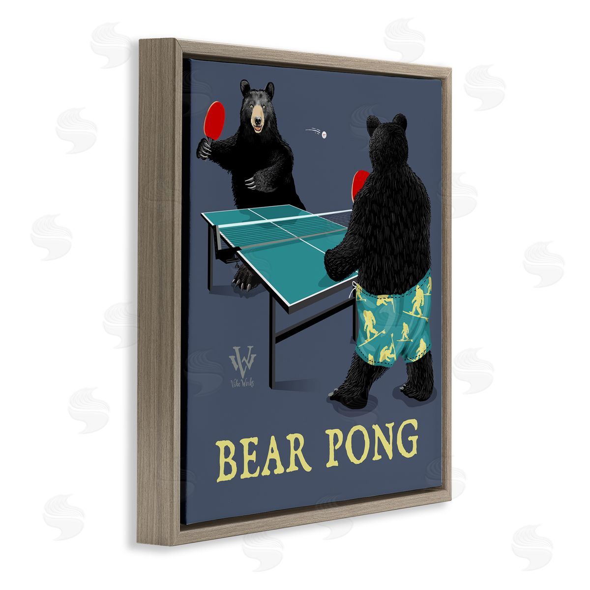 Jim Baldwin Bear Pong Animal Humor Canvas Wall Art Print