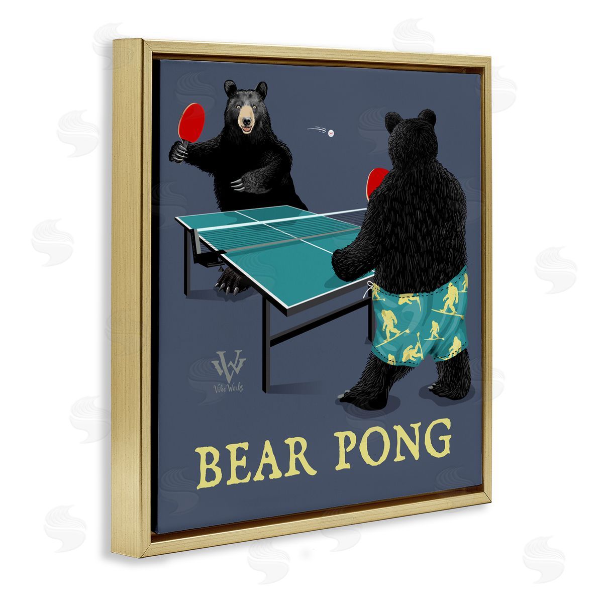 Jim Baldwin Bear Pong Animal Humor Canvas Wall Art Print