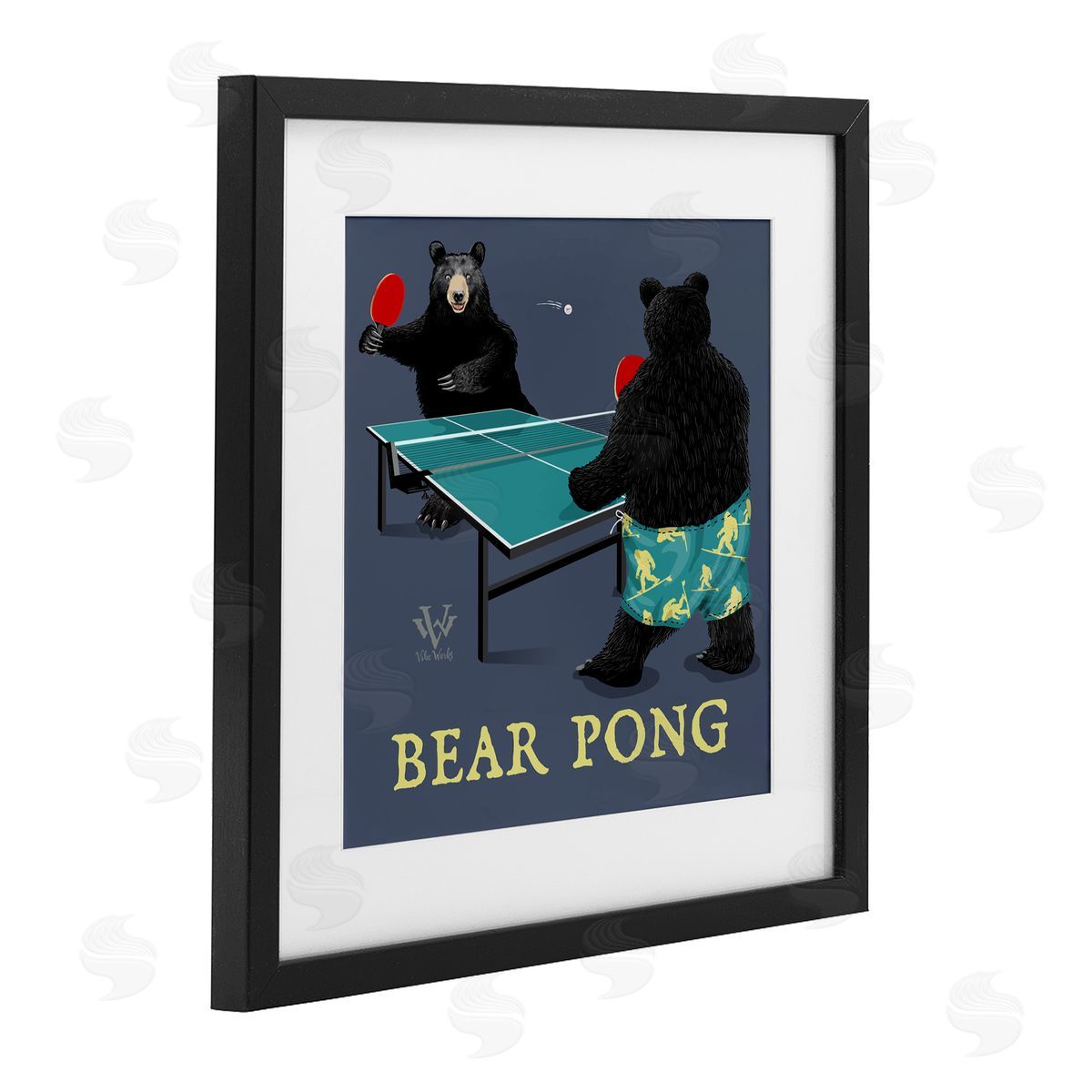 Jim Baldwin Bear Pong Animal Humor Canvas Wall Art Print