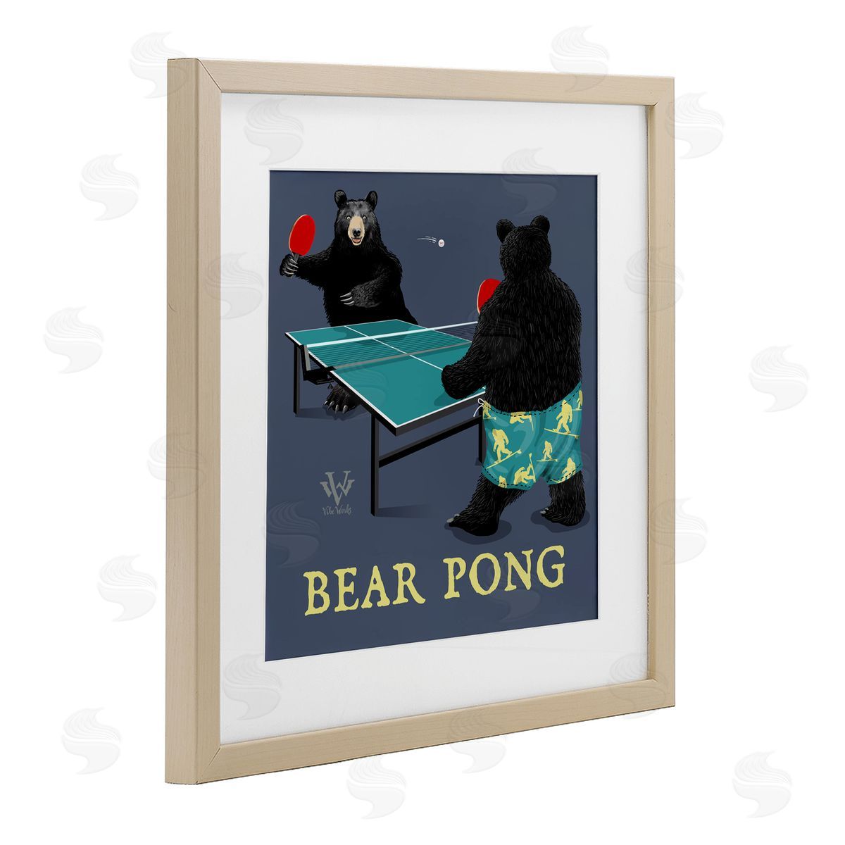Jim Baldwin Bear Pong Animal Humor Canvas Wall Art Print