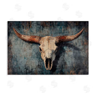 Nina Blue | Antique Distressed Cow Skull