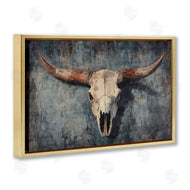 Nina Blue | Antique Distressed Cow Skull