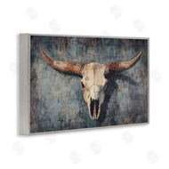 Nina Blue | Antique Distressed Cow Skull
