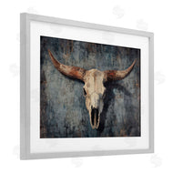 Nina Blue | Antique Distressed Cow Skull