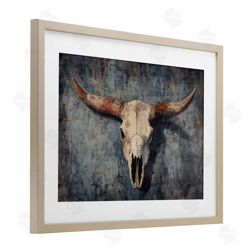 Nina Blue | Antique Distressed Cow Skull
