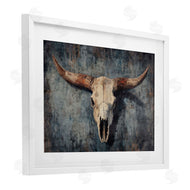 Nina Blue | Antique Distressed Cow Skull