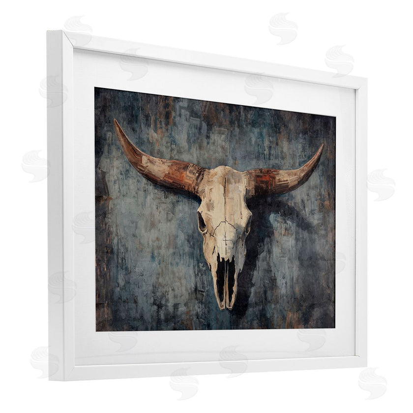 Nina Blue | Antique Distressed Cow Skull
