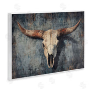 Nina Blue | Antique Distressed Cow Skull