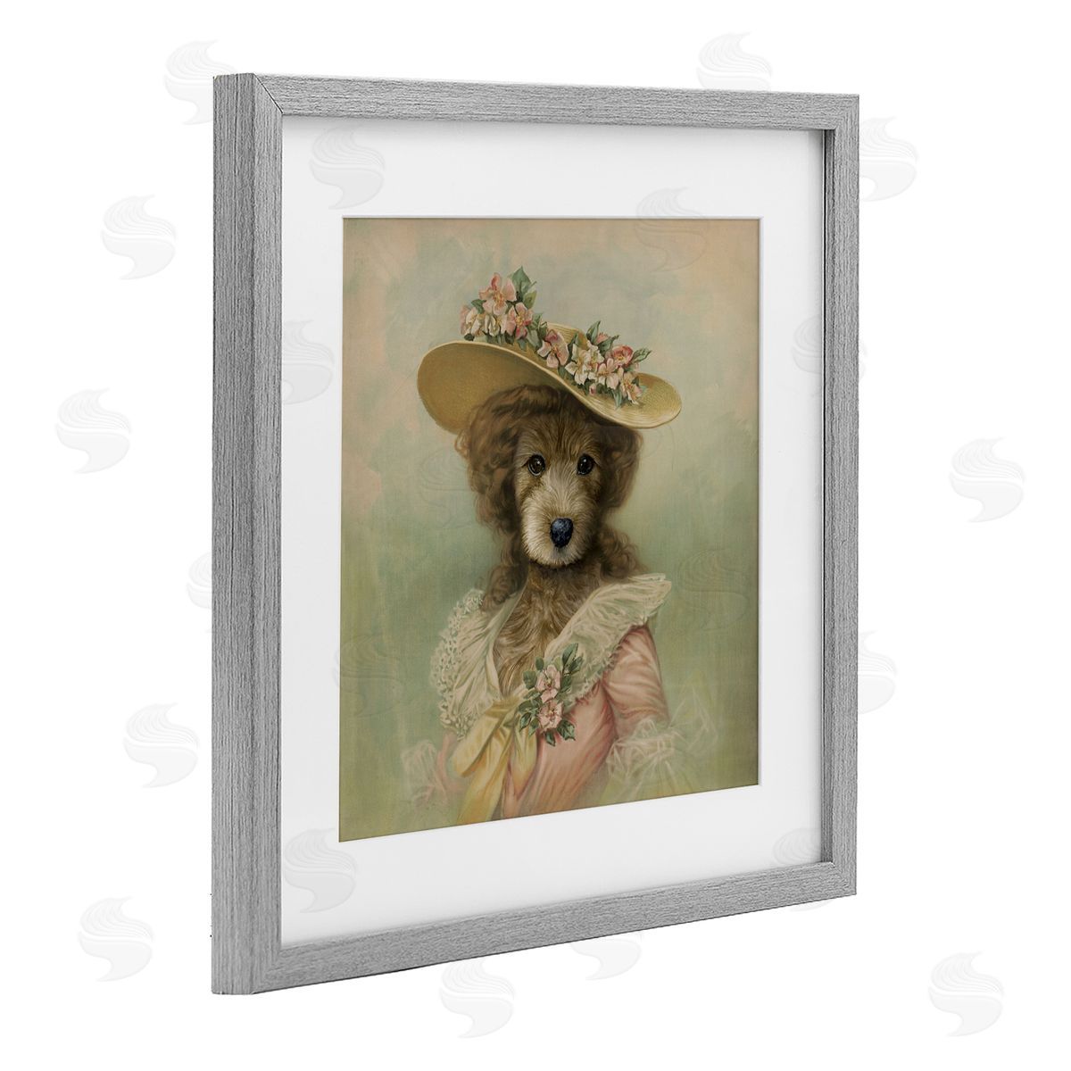 Brett Blumenthal Vintage Feminine Dog with Hat Canvas Wall Art Print
