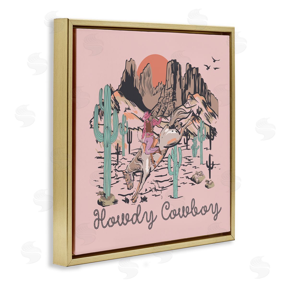 Jedco Brands, Inc. Howdy Cowboy Pink Canyon Canvas Wall Art Print