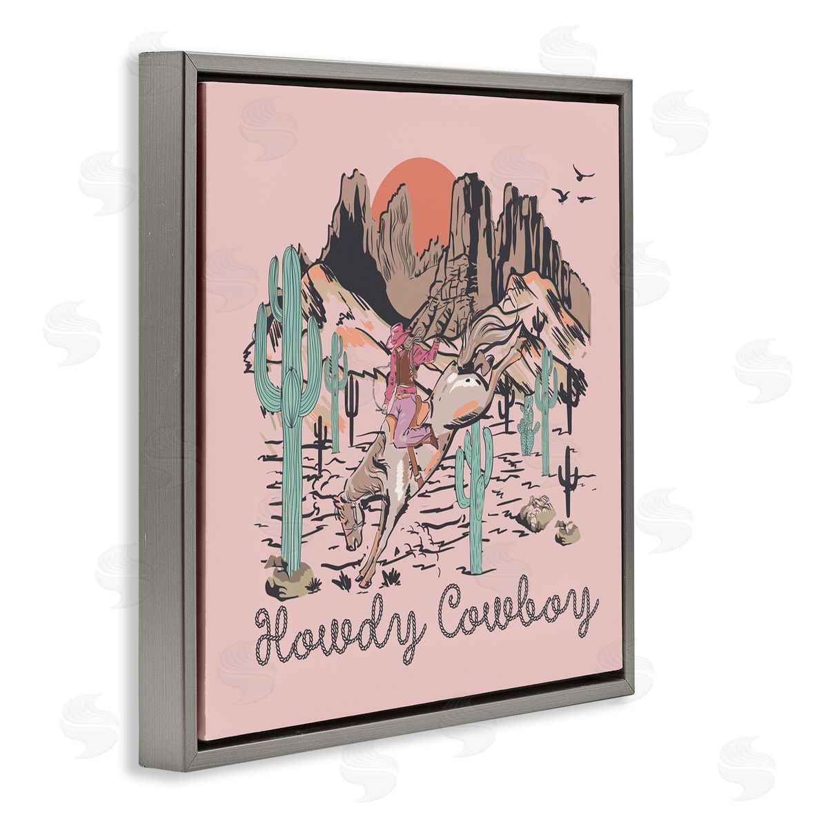 Jedco Brands, Inc. Howdy Cowboy Pink Canyon Canvas Wall Art Print