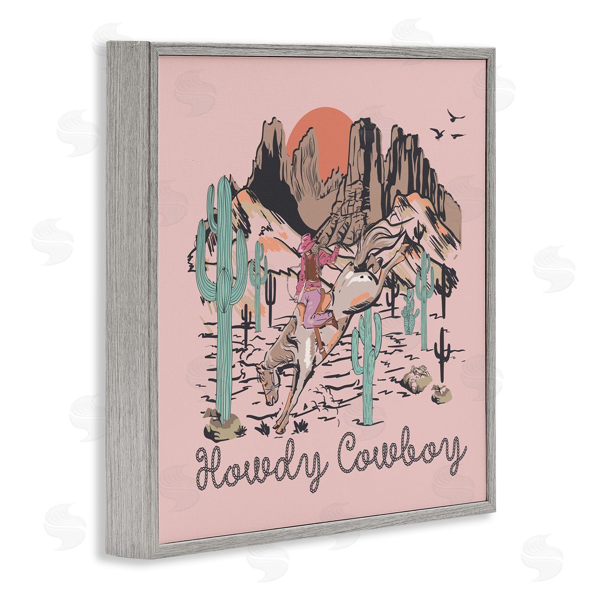 Jedco Brands, Inc. Howdy Cowboy Pink Canyon Canvas Wall Art Print