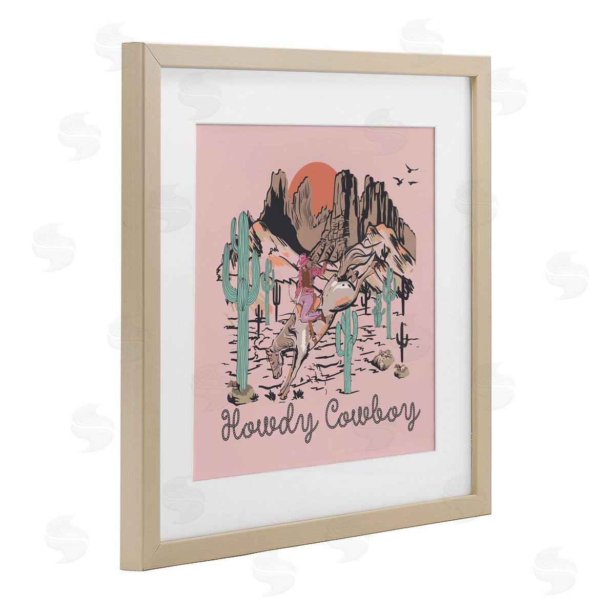 Jedco Brands, Inc. Howdy Cowboy Pink Canyon Canvas Wall Art Print