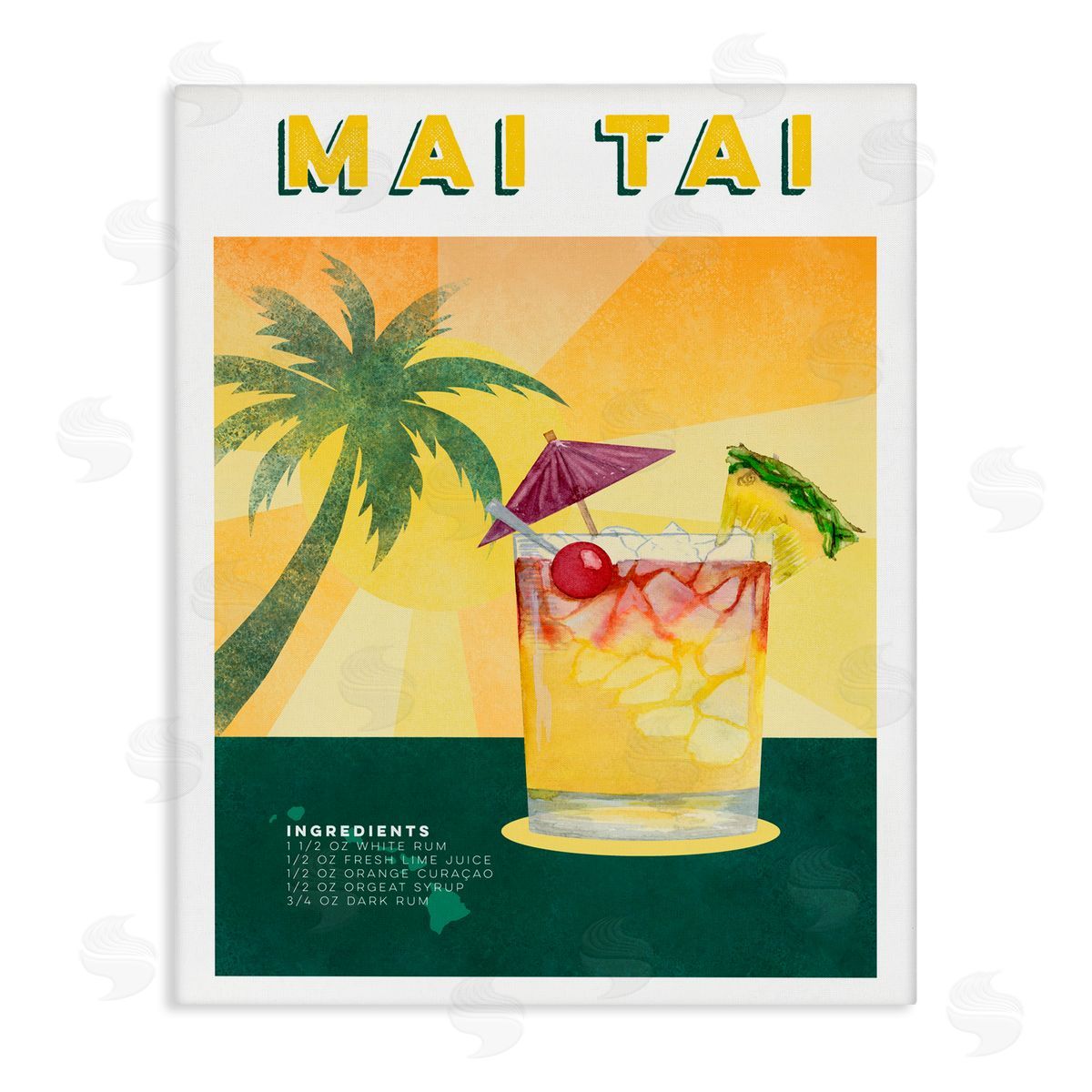 Brett Blumenthal Tropical Mai Tai Recipe Canvas Wall Art Print