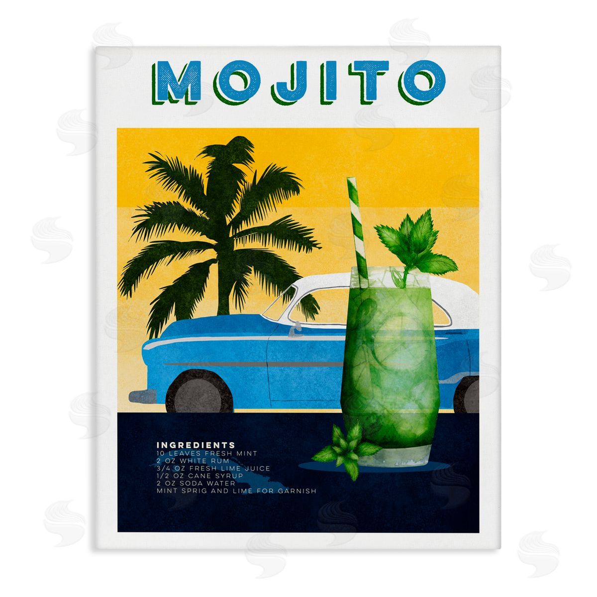 Brett Blumenthal Mojito & Automobile Recipe Canvas Wall Art Print