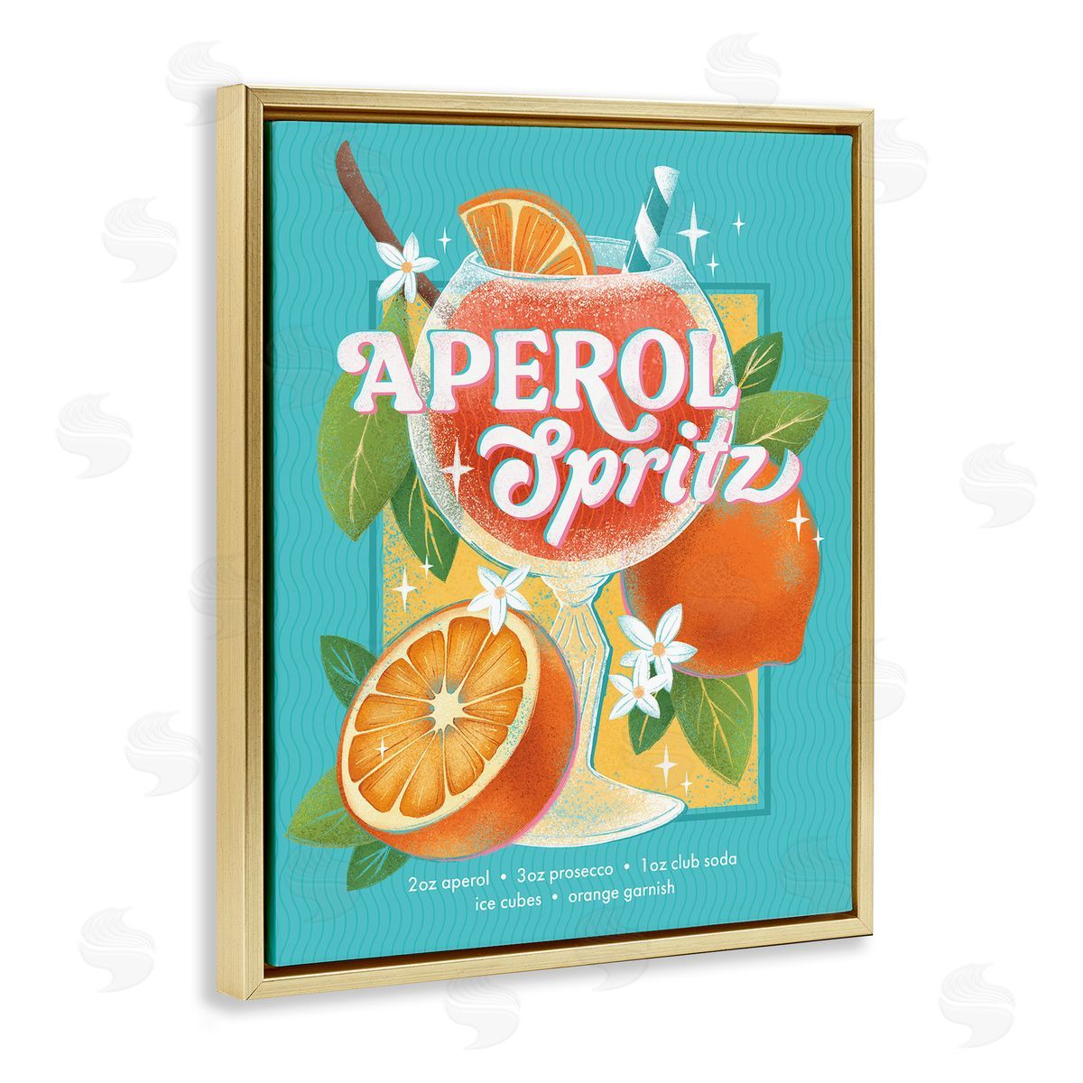 Courtney Morgenstern Refreshing Retro Aperol & Recipe Canvas Wall Art Print