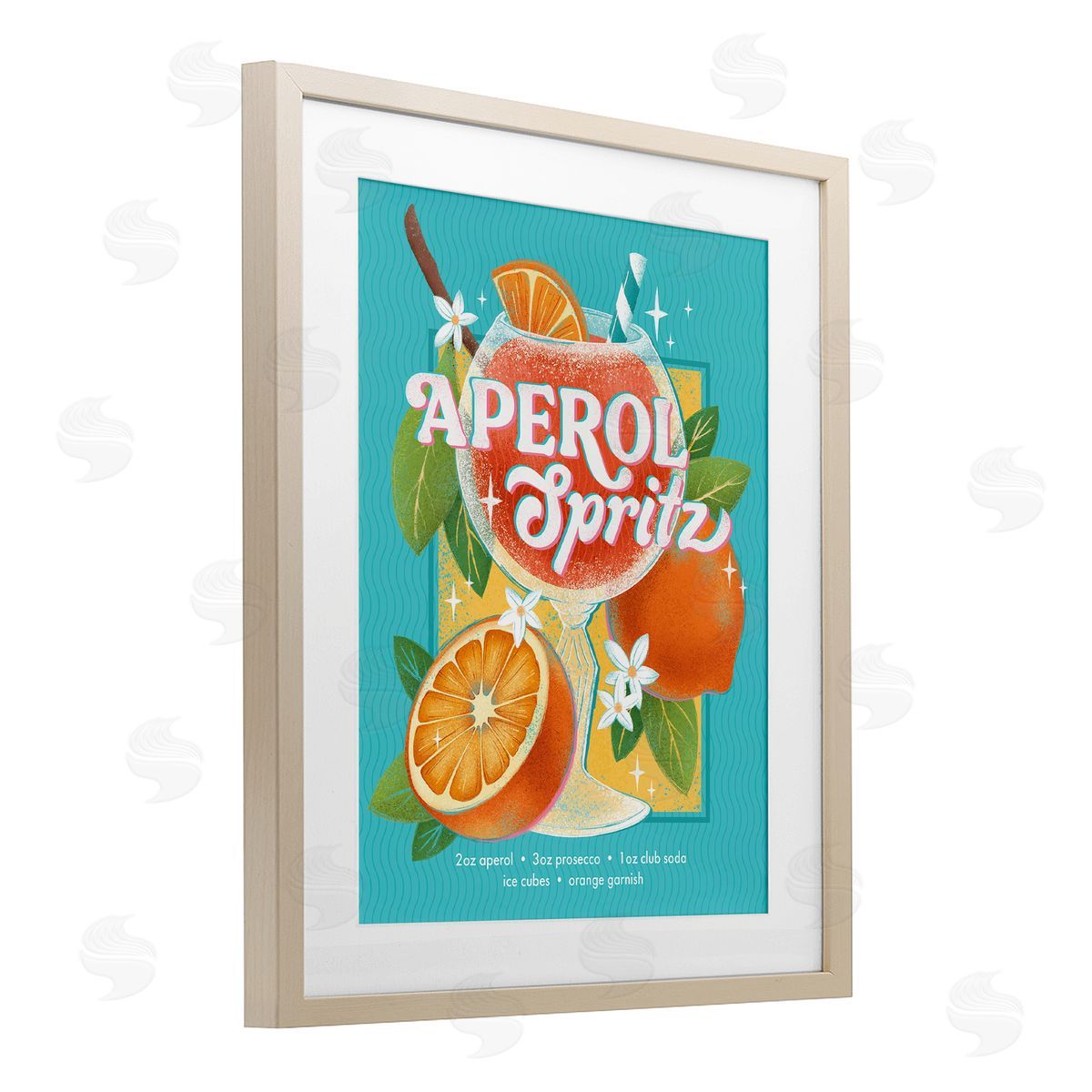 Courtney Morgenstern Refreshing Retro Aperol & Recipe Canvas Wall Art Print