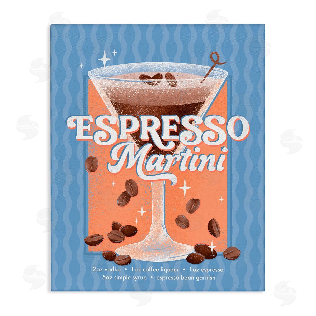 Courtney Morgenstern Retro Espresso Martini & Recipe Canvas Wall Art Print