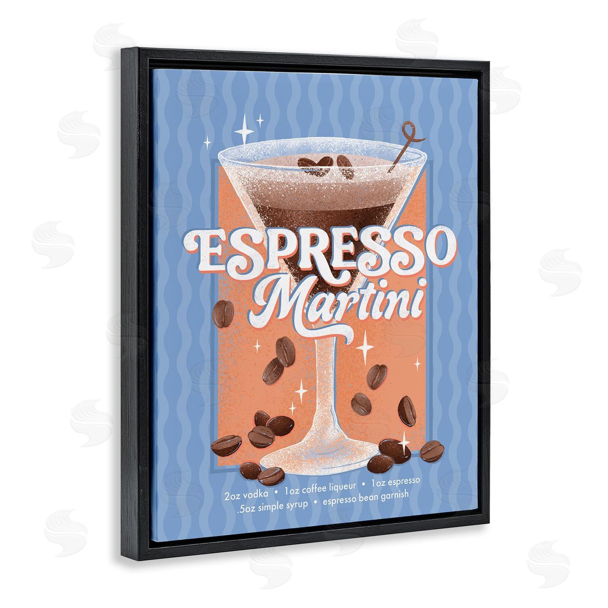 Courtney Morgenstern Retro Espresso Martini & Recipe Canvas Wall Art Print