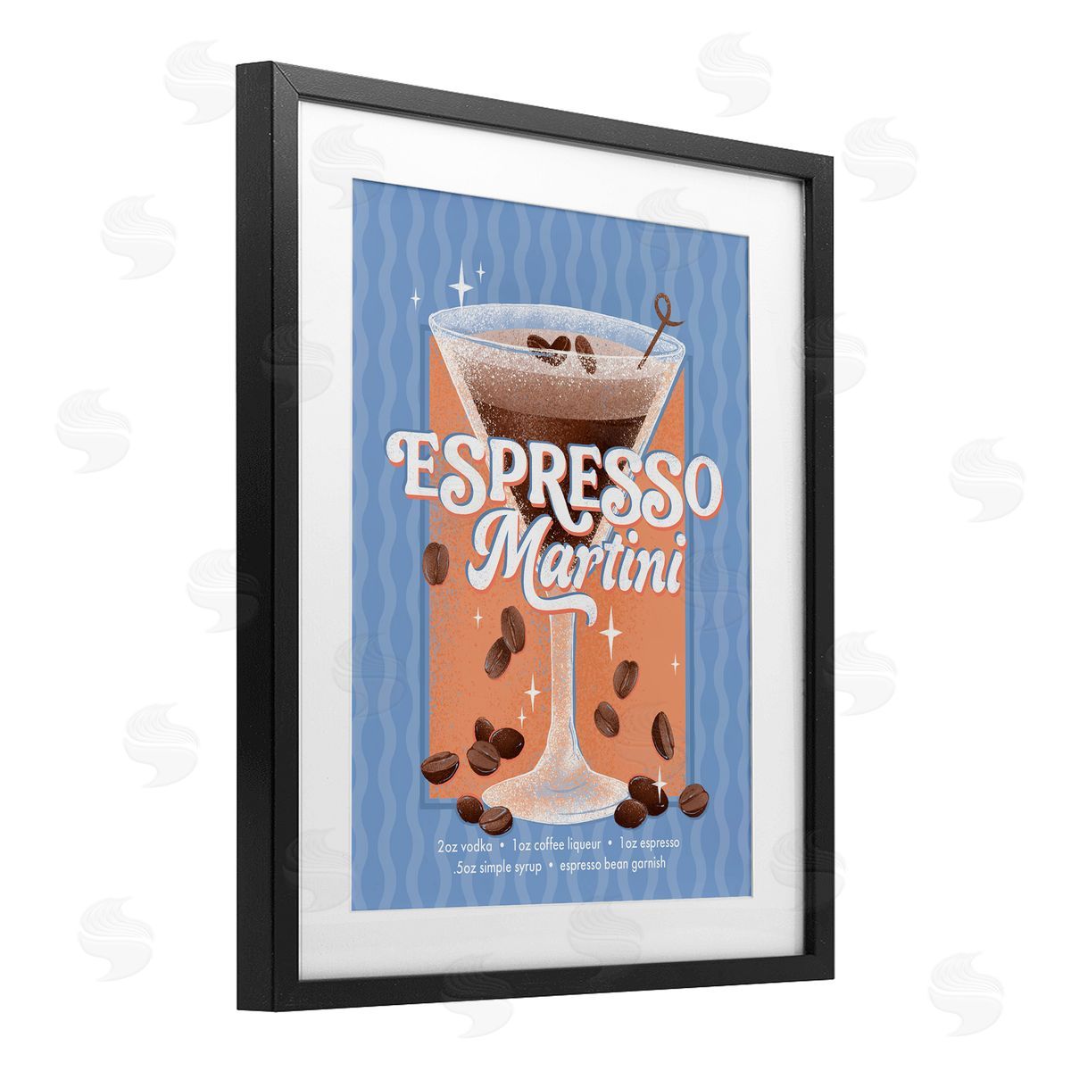 Courtney Morgenstern Retro Espresso Martini & Recipe Canvas Wall Art Print