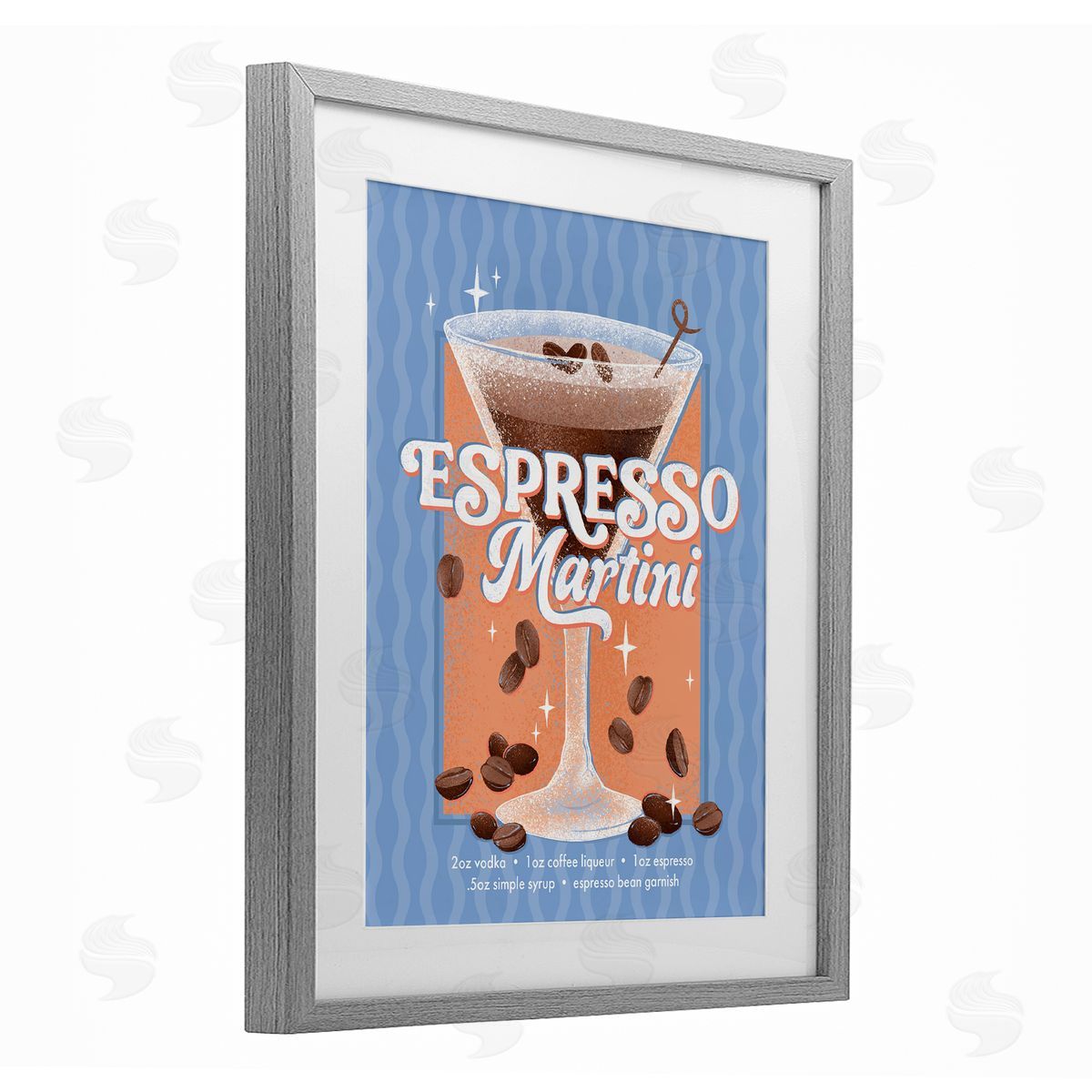 Courtney Morgenstern Retro Espresso Martini & Recipe Canvas Wall Art Print
