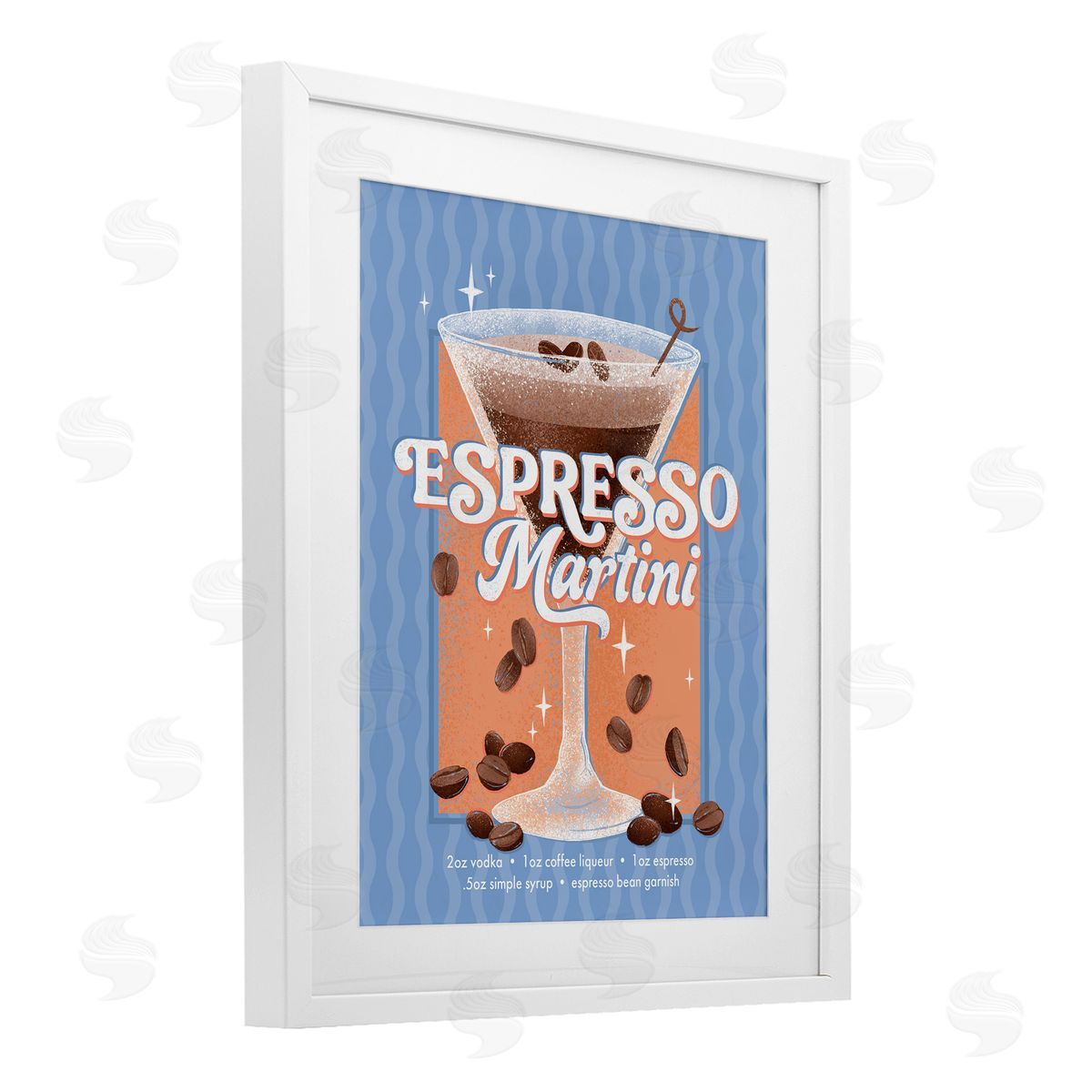 Courtney Morgenstern Retro Espresso Martini & Recipe Canvas Wall Art Print