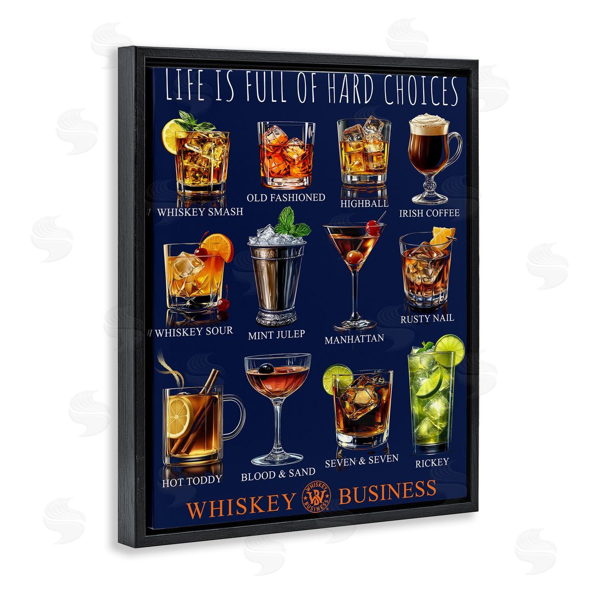 Jim Baldwin Whiskey Hard Choices Canvas Wall Art Print