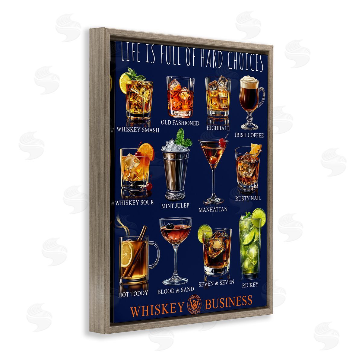 Jim Baldwin Whiskey Hard Choices Canvas Wall Art Print