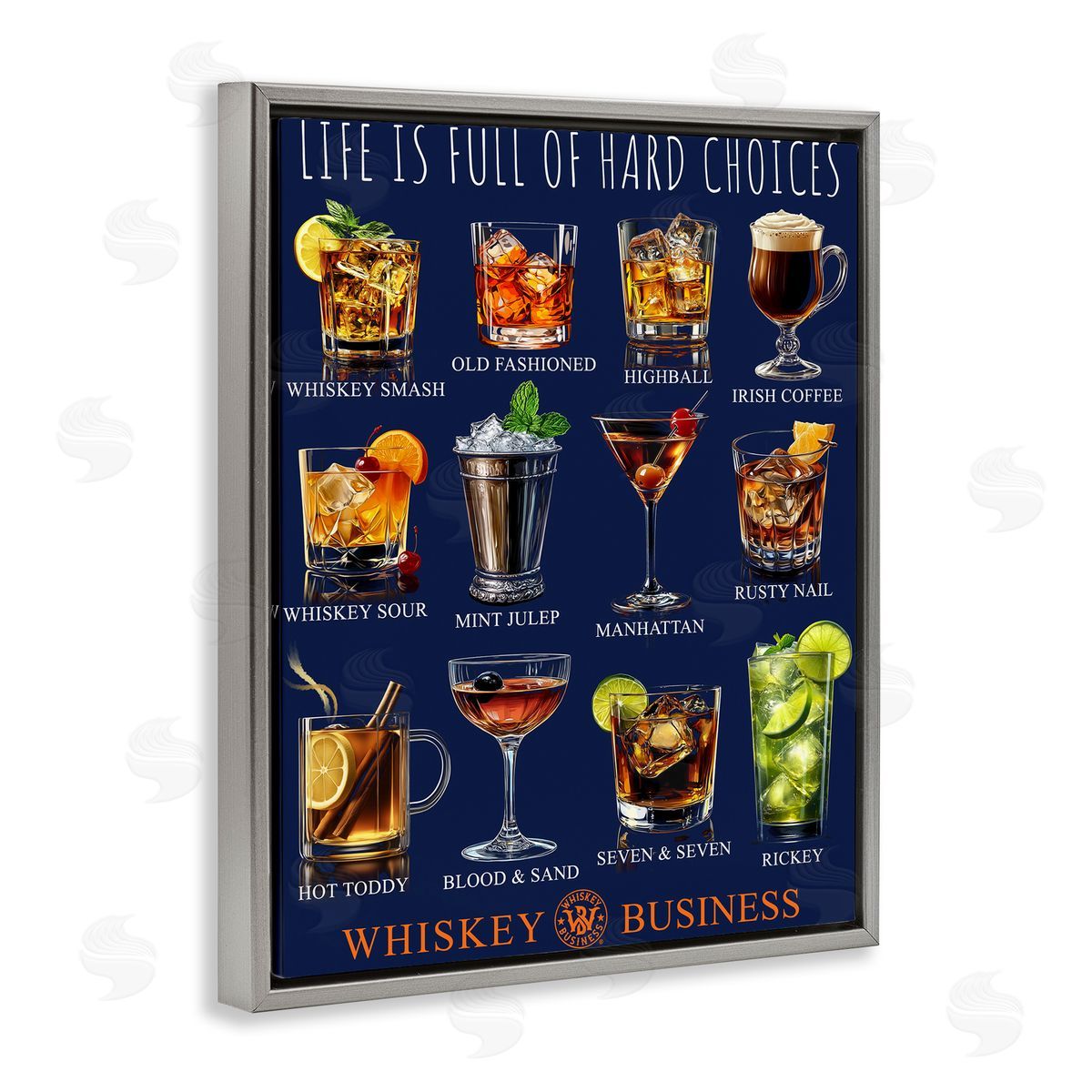 Jim Baldwin Whiskey Hard Choices Canvas Wall Art Print