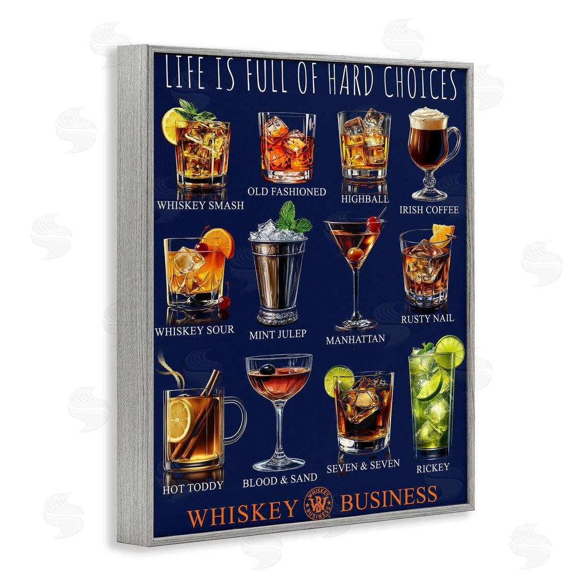 Jim Baldwin Whiskey Hard Choices Canvas Wall Art Print