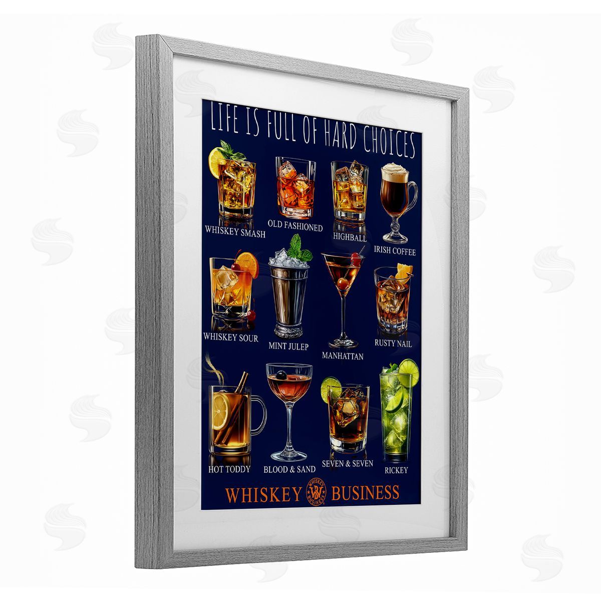 Jim Baldwin Whiskey Hard Choices Canvas Wall Art Print
