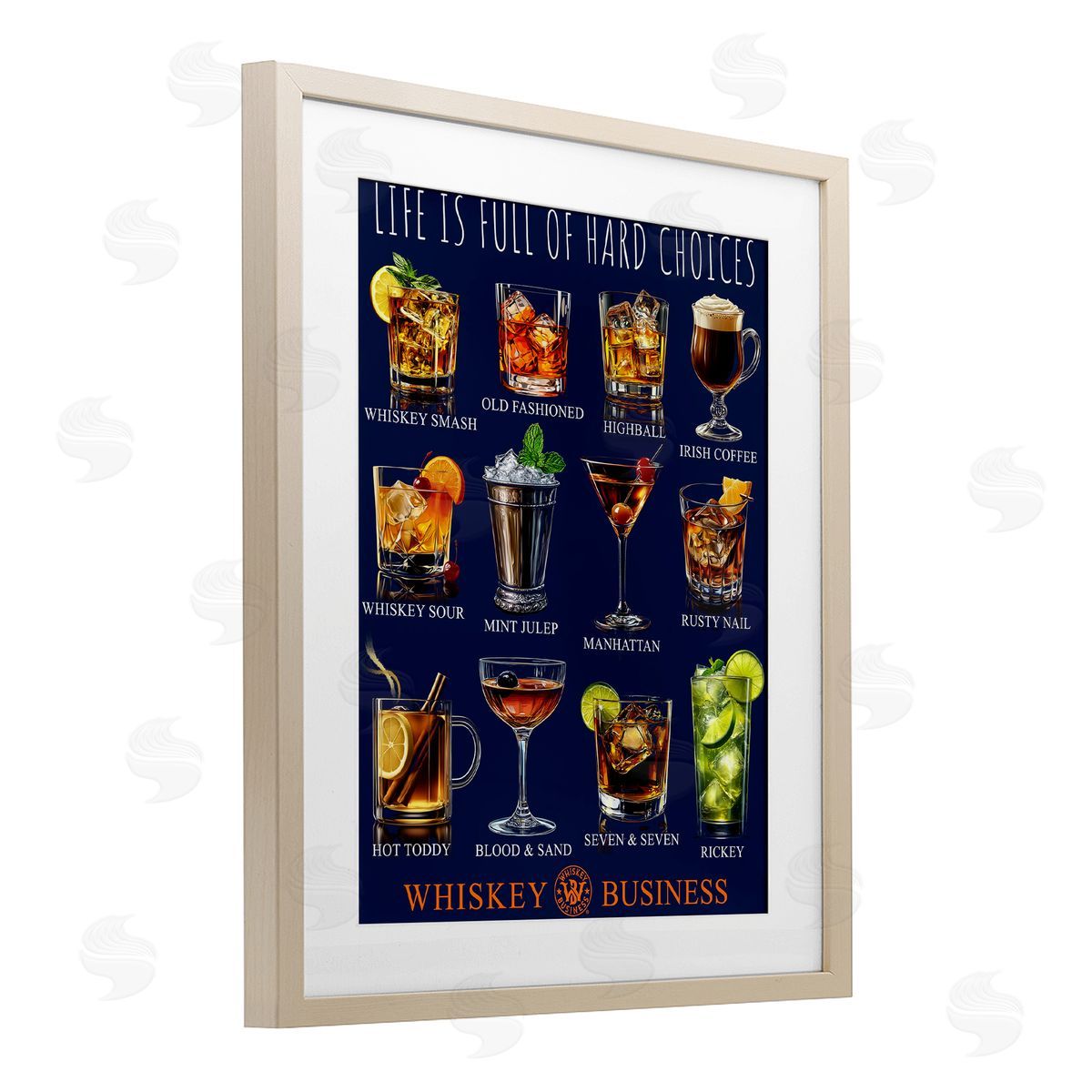 Jim Baldwin Whiskey Hard Choices Canvas Wall Art Print