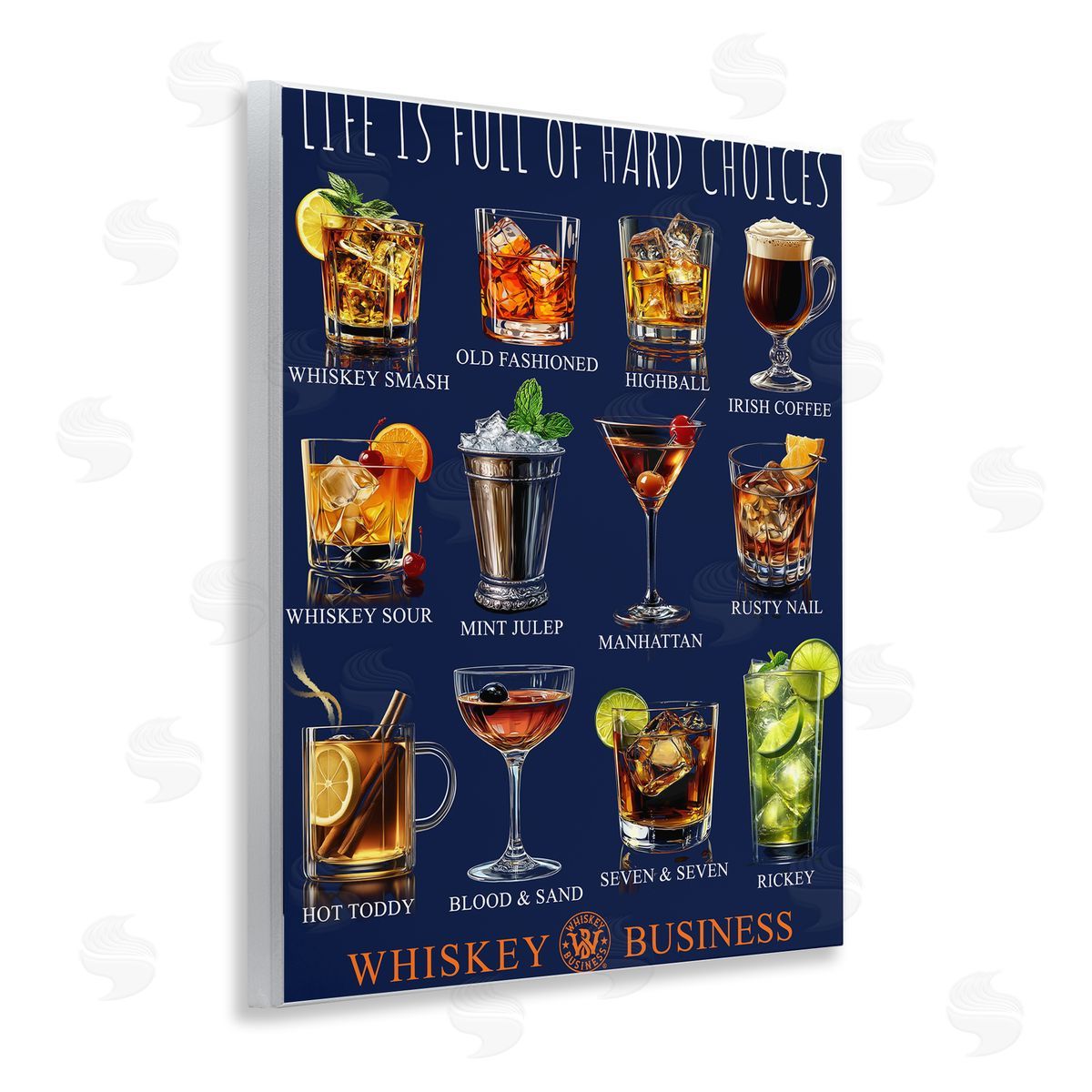 Jim Baldwin Whiskey Hard Choices Canvas Wall Art Print