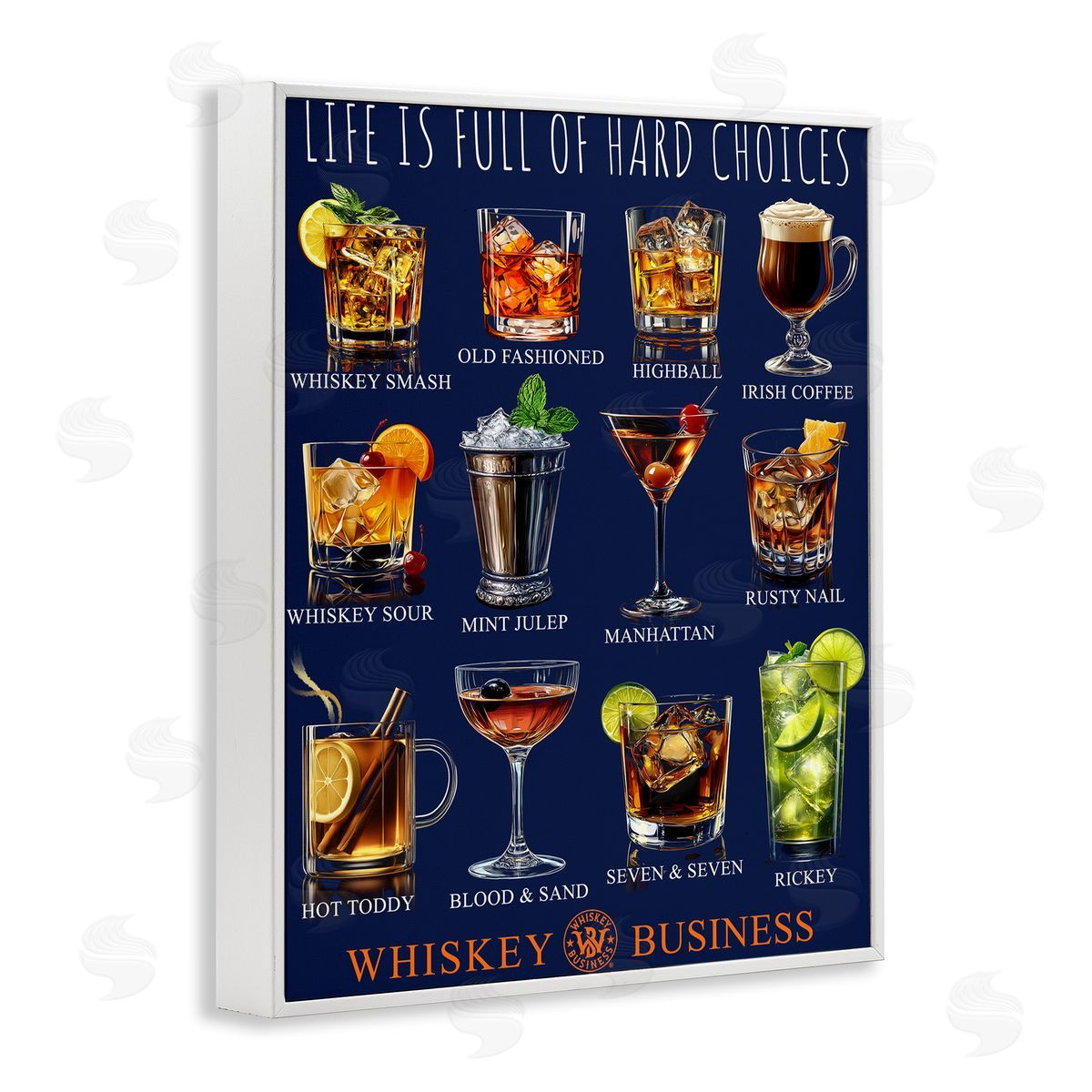 Jim Baldwin Whiskey Hard Choices Canvas Wall Art Print
