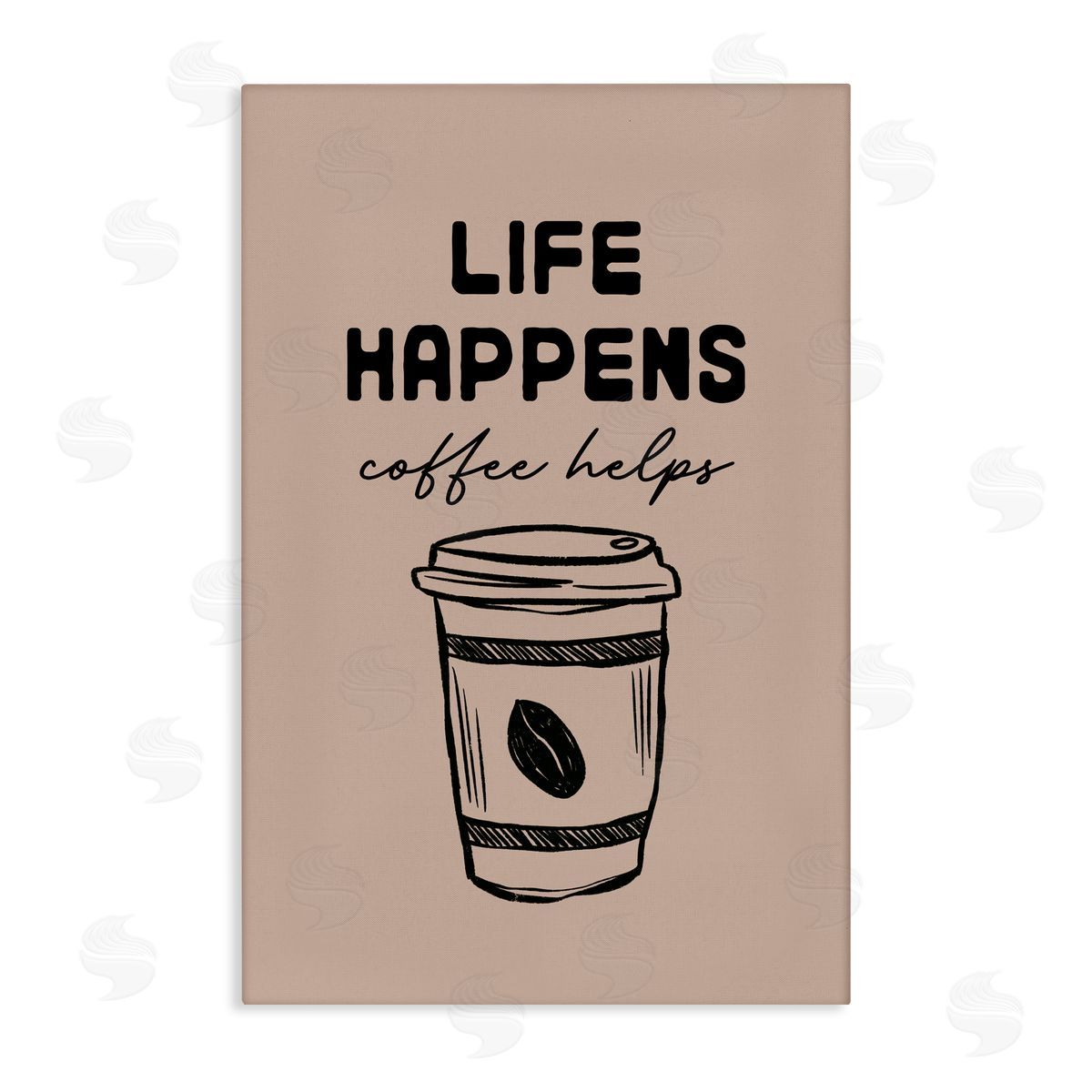 JJ Design House LLC Life Happens Coffee Helps Canvas Wall Art Print
