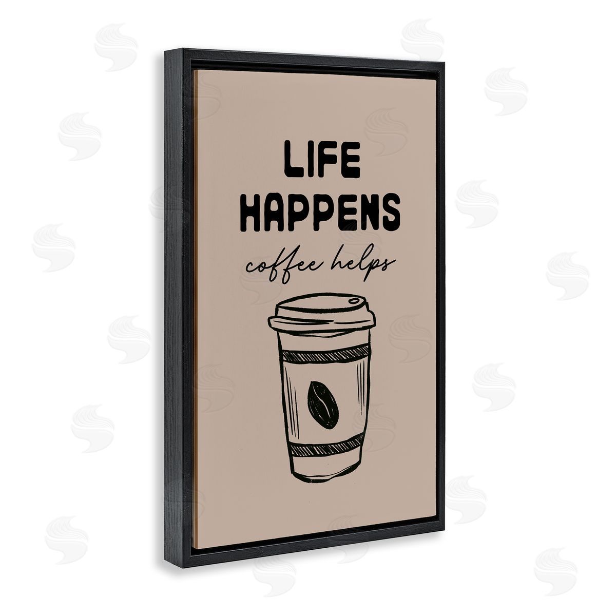 JJ Design House LLC Life Happens Coffee Helps Canvas Wall Art Print