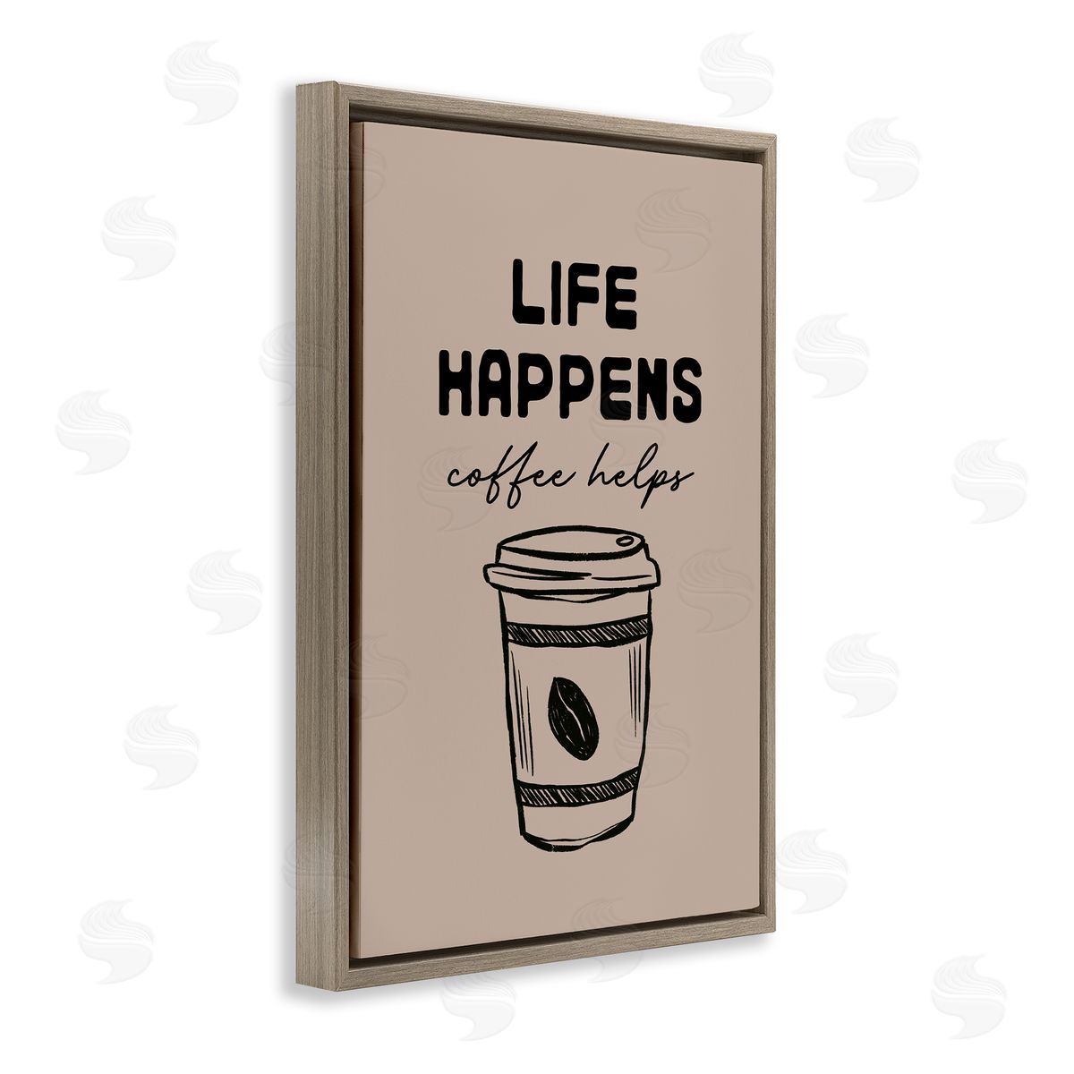 JJ Design House LLC Life Happens Coffee Helps Canvas Wall Art Print
